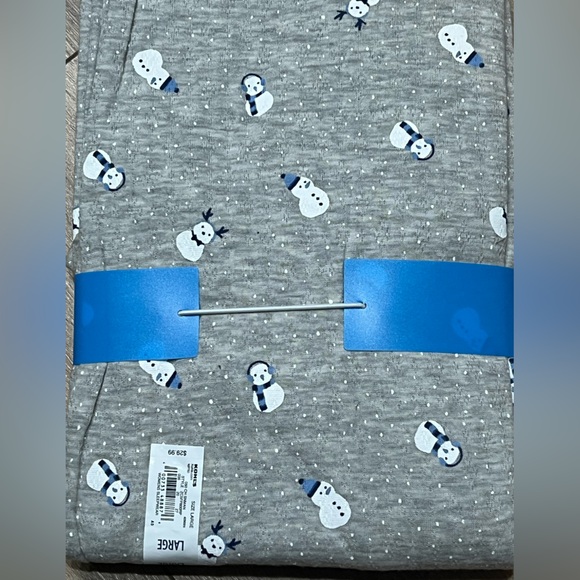 Croft & Barrow Snowman Print Gray Pajama Set NWT Women’s Large - Picture 3 of 4